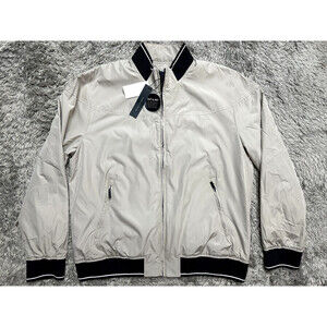 Perry Ellis Men's Lightweight Long Sleeve light Jacket In Stone Size L $175